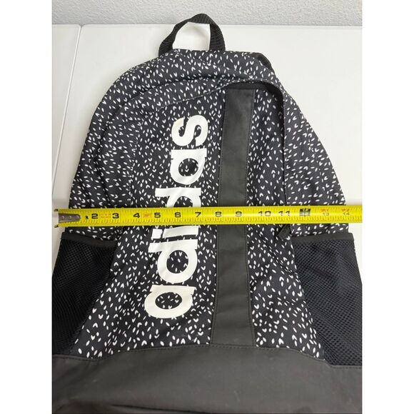 Rare Adidas Linear Graphic Backpack Black White Padded Straps - Picture 9 of 15